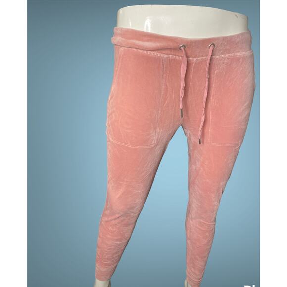 Pink Velour Jogger Pants - Picture 1 of 3